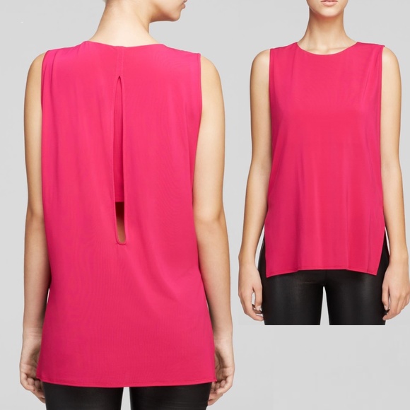 HELMUT LANG Faint Jersey Sleeveless Top Fuchsia - Picture 1 of 1
